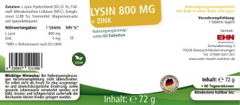 Lysin 800 MG + Zink